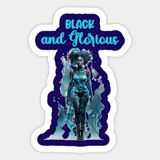 Black and Glorious woman black is magnificently beautiful Sticker